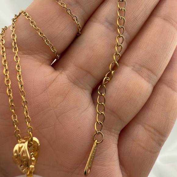 Anthropologie Gold and White Elephant Pendant Necklace - Picture 4 of 8